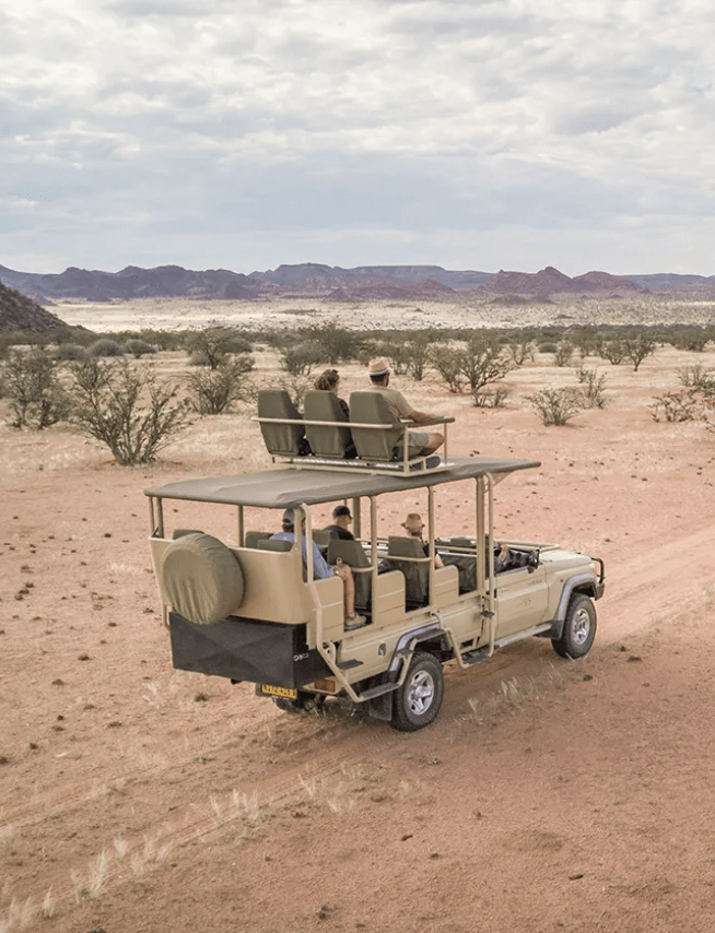 A classic self-drive Namibia itinerary typically starts in Windhoek, where most 4×4 car hire companies are based. From there, travellers head northwest to Damaraland and Twyfelfontein,